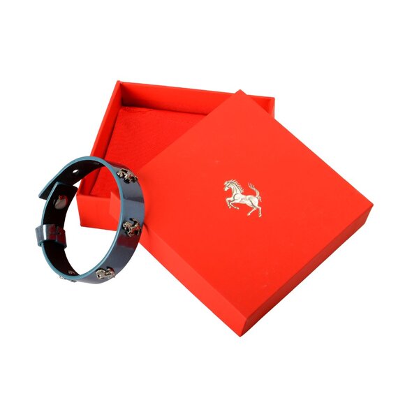 Scuderia Ferrari Blue "Hypersonic" Single Coil 100% Leather Bracelet - Picture 3 of 3
